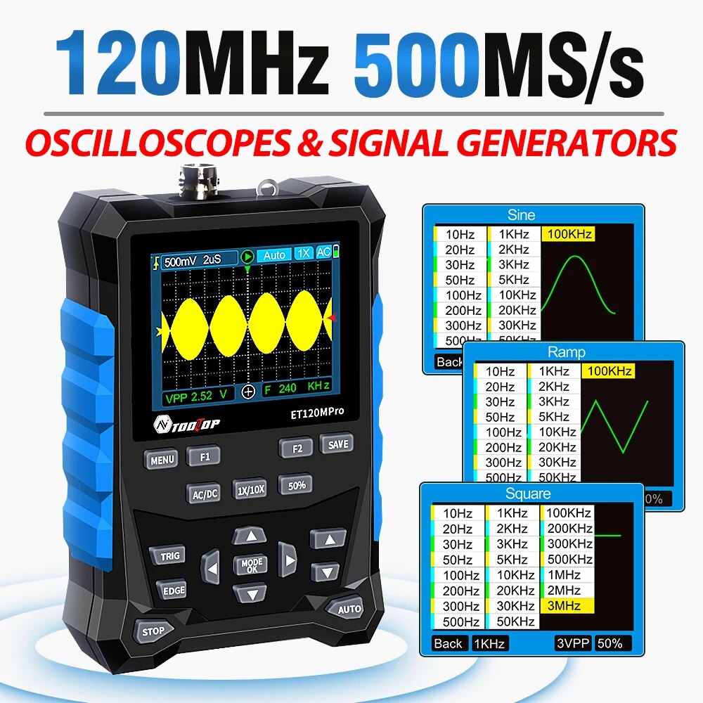 Signal Generator Spectrum Analyzer - TOOLTOP ET120MPro Tragbares 120 MHz 500